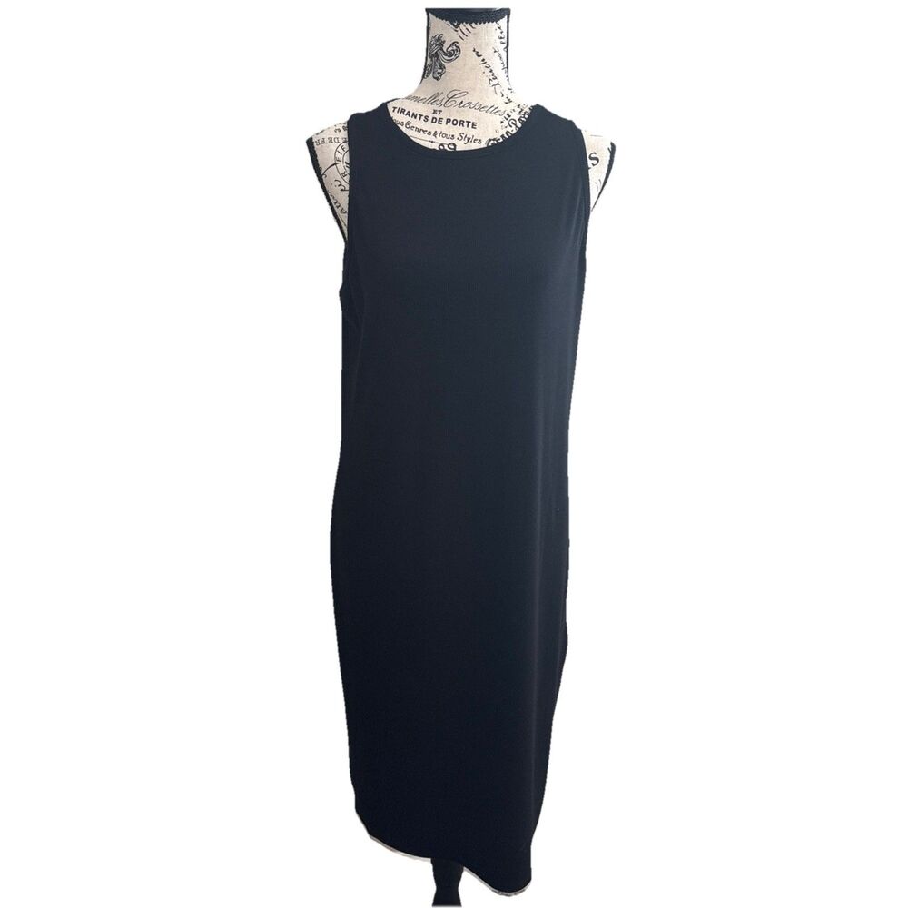 TORRID Sz 1 Maxi Tank Dress Black Ribbed Sleeveless Coastal Emo Goth